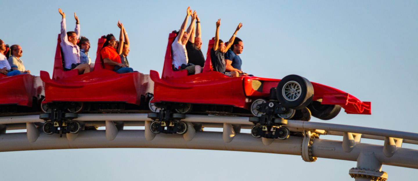 the world's fastest roller coaster in Ferrari World, Abu Dhabi